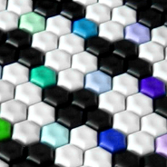 Cropped photo of an AXiS-64 harmonic table keyboard with added color variation
